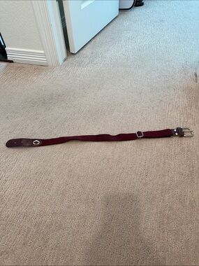 Kids Maroon Elastic Belt with Silver Buckle